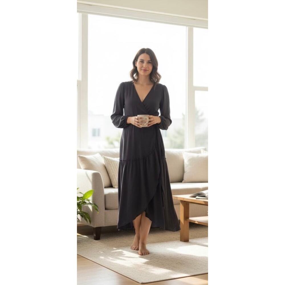 Lovestitch Gray Wrap Midi Dress Size Large